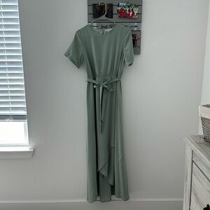 Elegant olive green dress